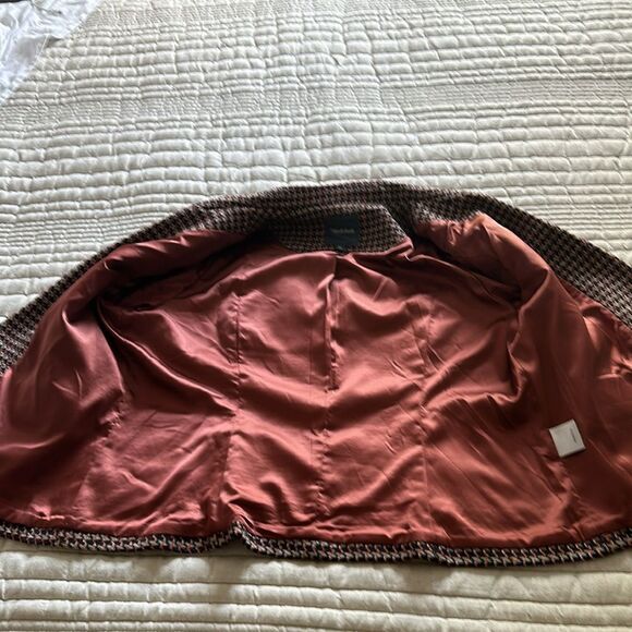 Modcloth Wool Informed Ensemble Brown Houndstooth Single Button Blazer Size XL - Picture 14 of 15